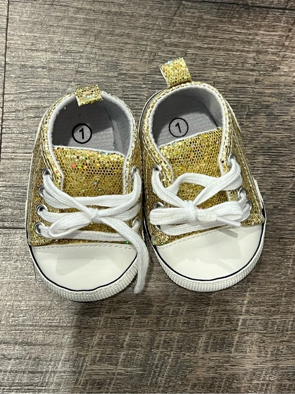 Converse Gold Glitter High-Top Baby Sneakers